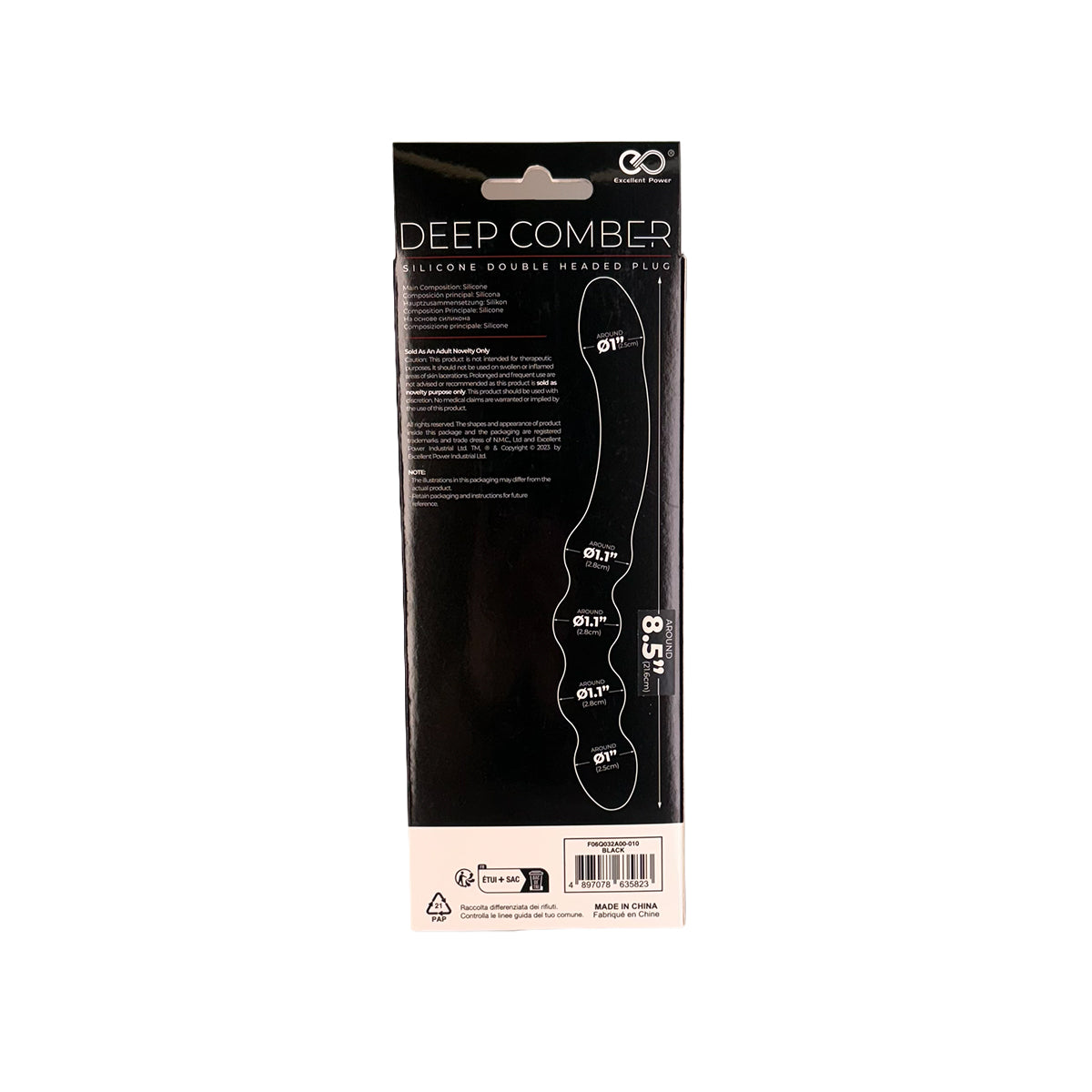 NMC – Deep Comber – Silicone Double Headed Plug – 8.5 in. – Black