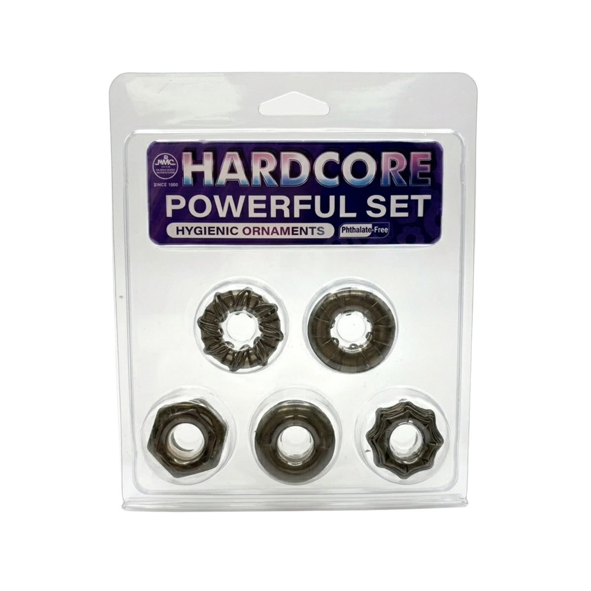 NMC – Hardcore Powerful Set – Hygienic Ornaments – 5 Rings – Black