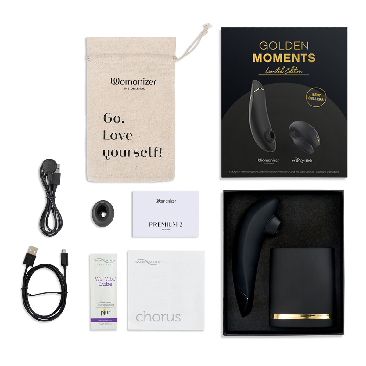 We-Vibe® &amp; Womanizer – Golden Moments 2.0 – Limited Edition Gift Set - Black