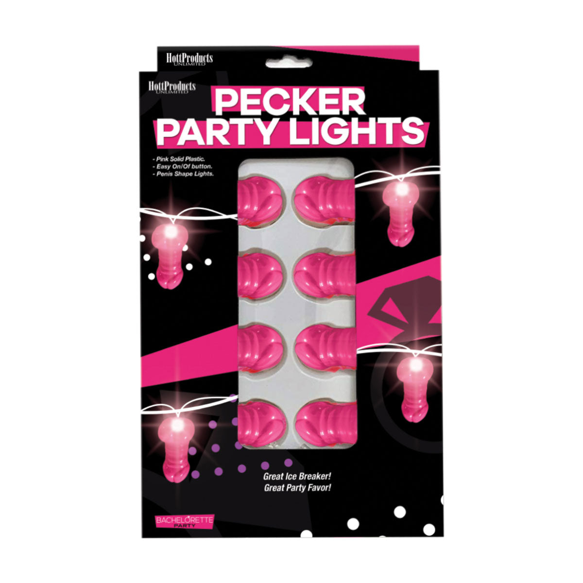 Hott Products - Bachelorette Party Pecker Party Lights – 10 ft.