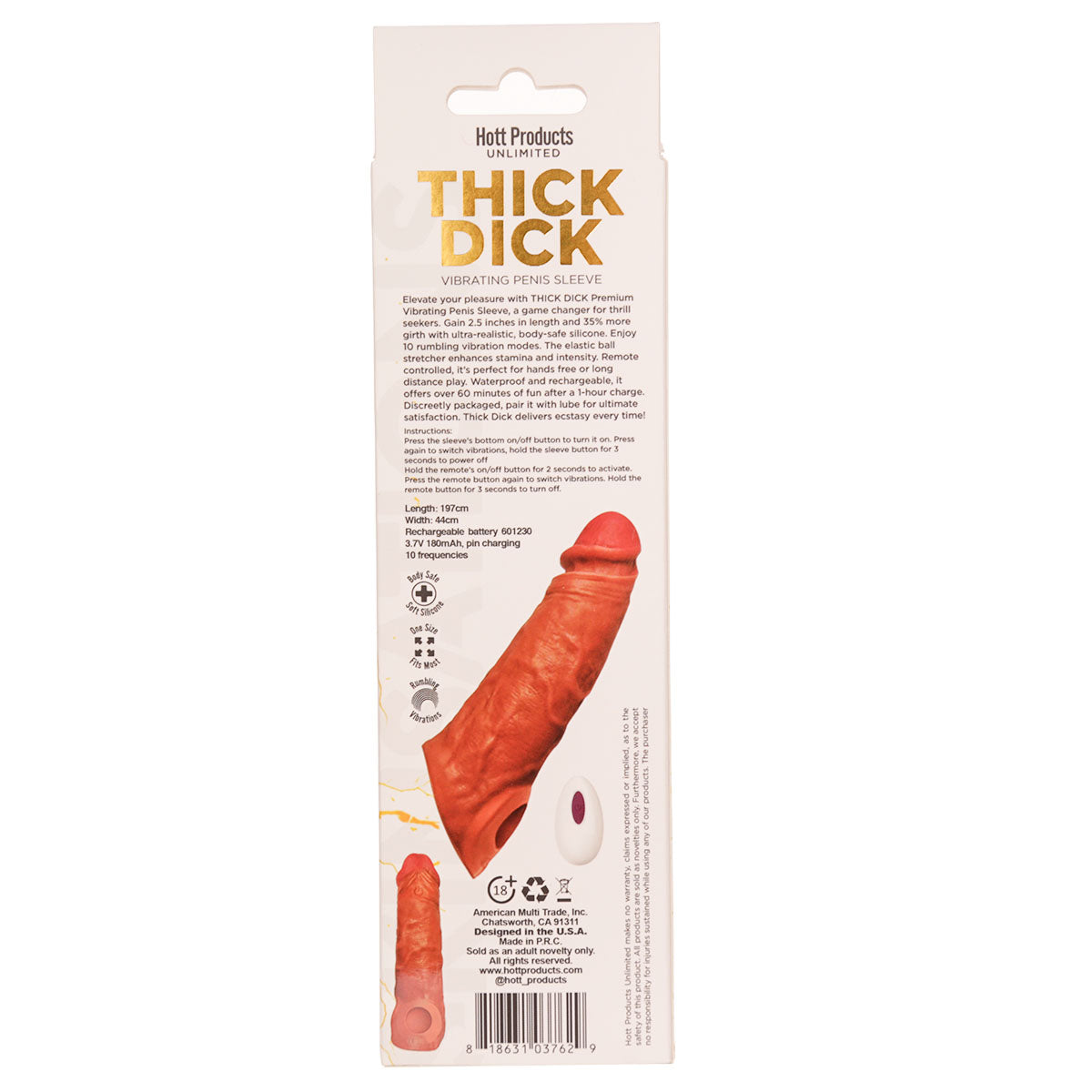 Thick Dick Vibrating Penis Sleeve – Caramel