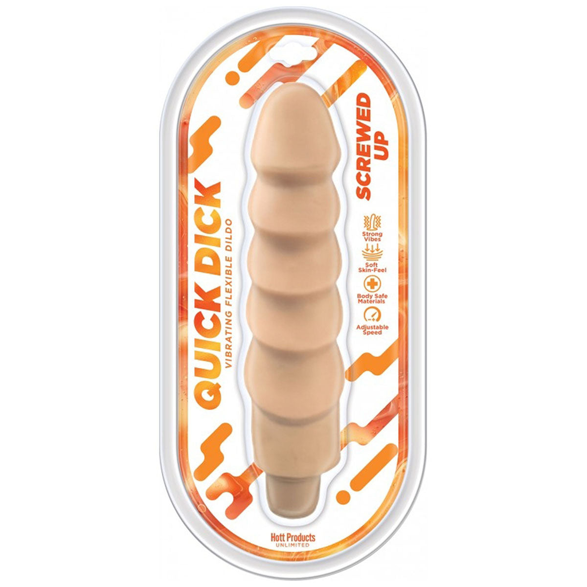 Screwed Up Quick Dick Vibrating Flexible Dildo – Beige