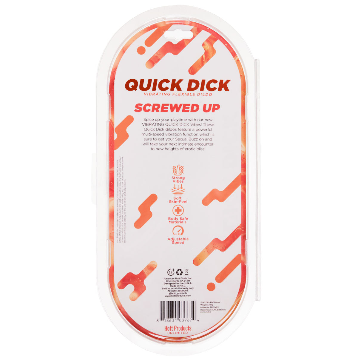 Screwed Up Quick Dick Vibrating Flexible Dildo – Beige