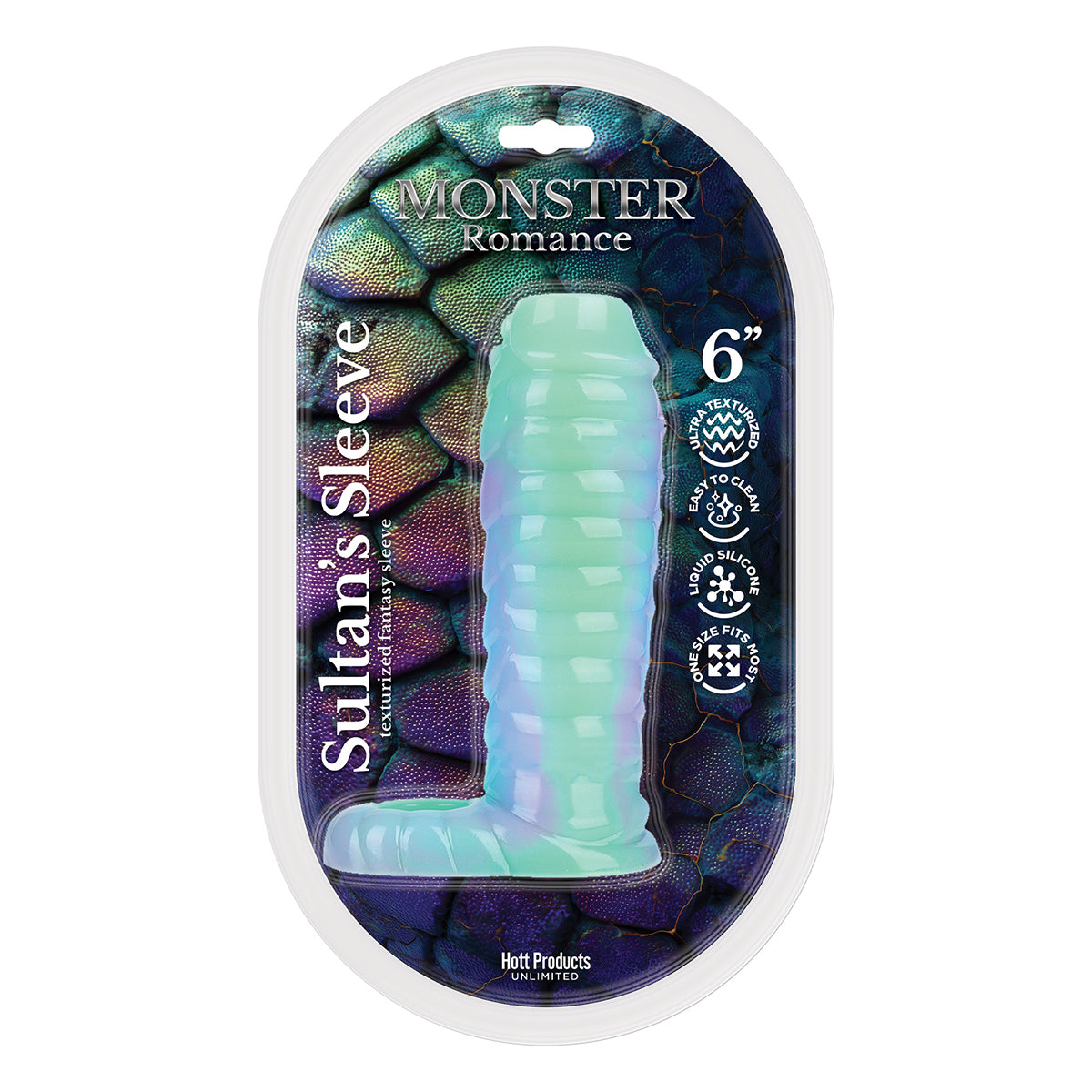 Hott Products – Monster Romance – Sultan’s Sleeve – Texturized Fantasy Sleeve – Blue/Green
