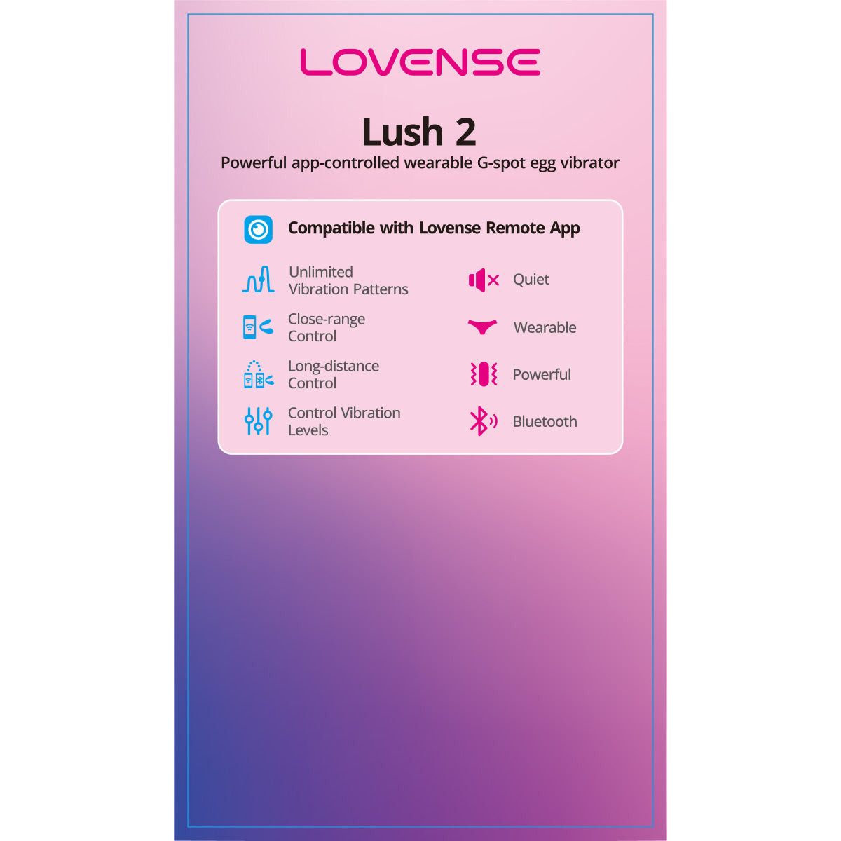 Lovense Lush 2 Bluetooth Wearable Vibrating Egg Pink | BMS Enterprises Lovense Lush 2 Bluetooth Wearable Vibrating Egg Pink | BMS Enterprises