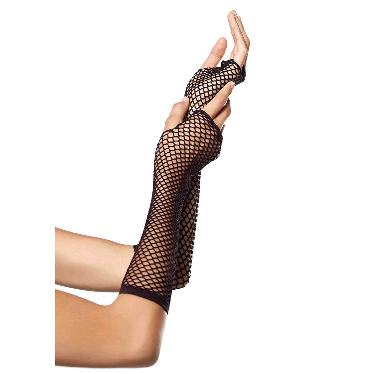 Leg Avenue® - Triangle Net Fingerless Gloves – Black – OS