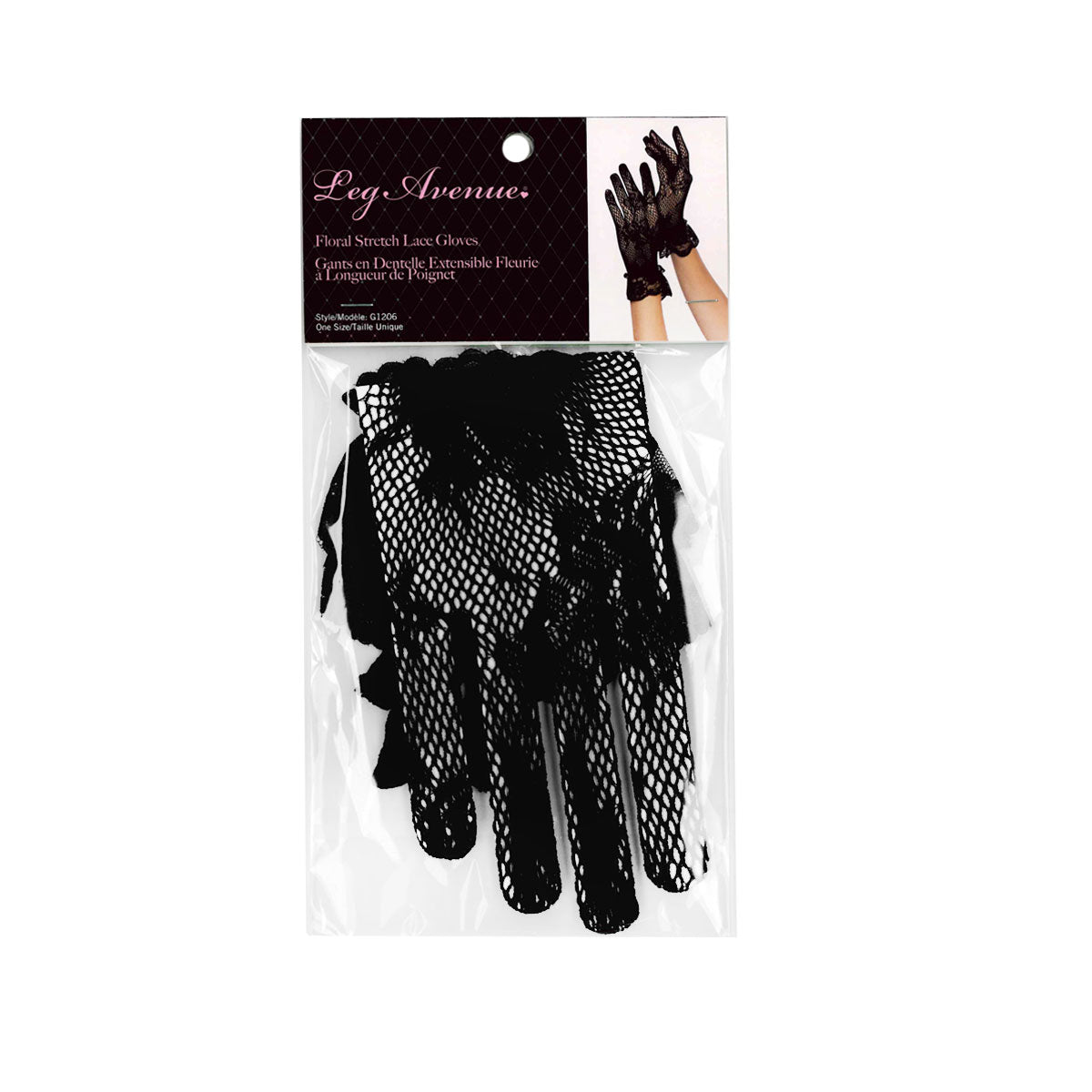 Leg Avenue® - Floral Stretch Lace Gloves – Black – OS