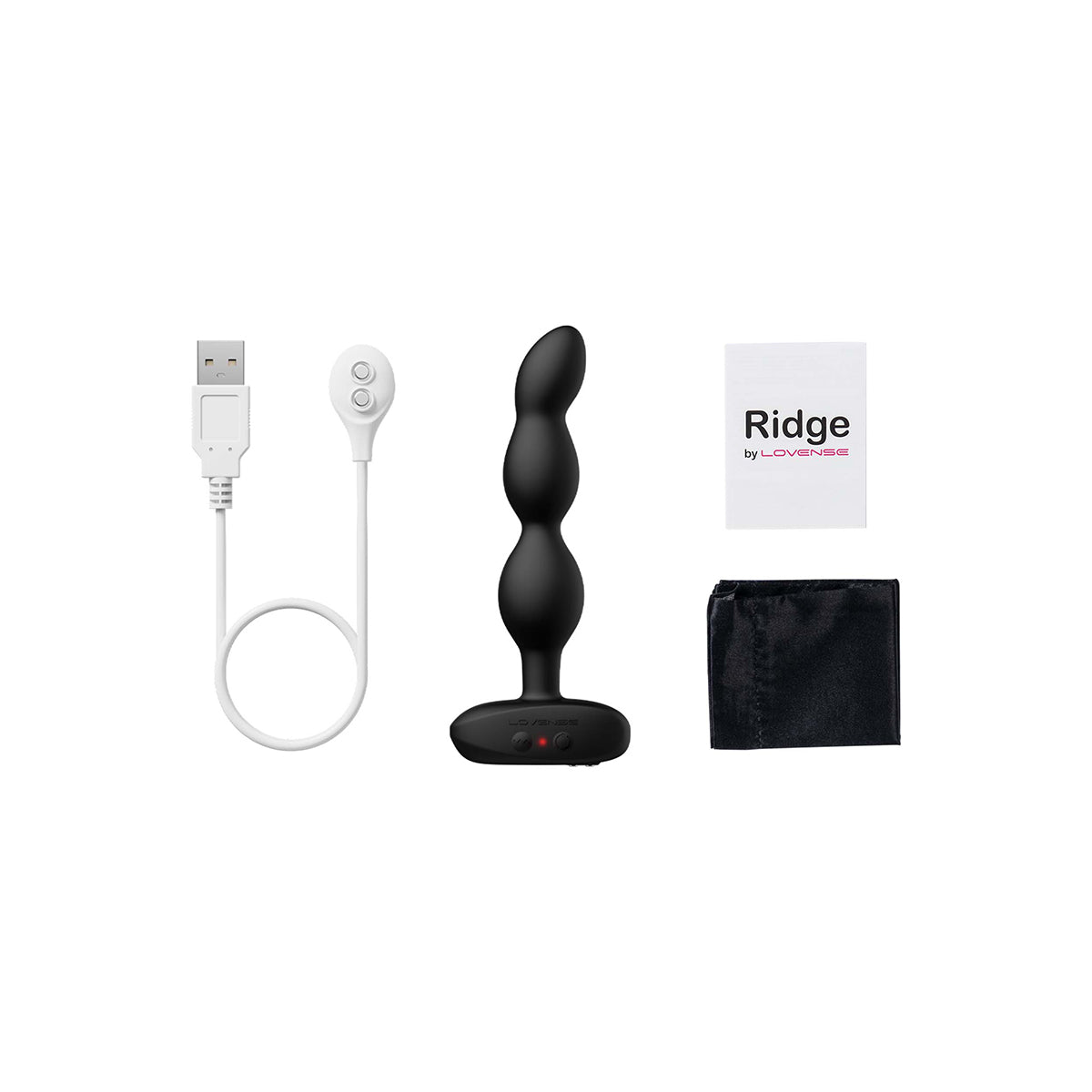 Lovense Ridge Vibrating &amp; Rotating Anal Beads - Black