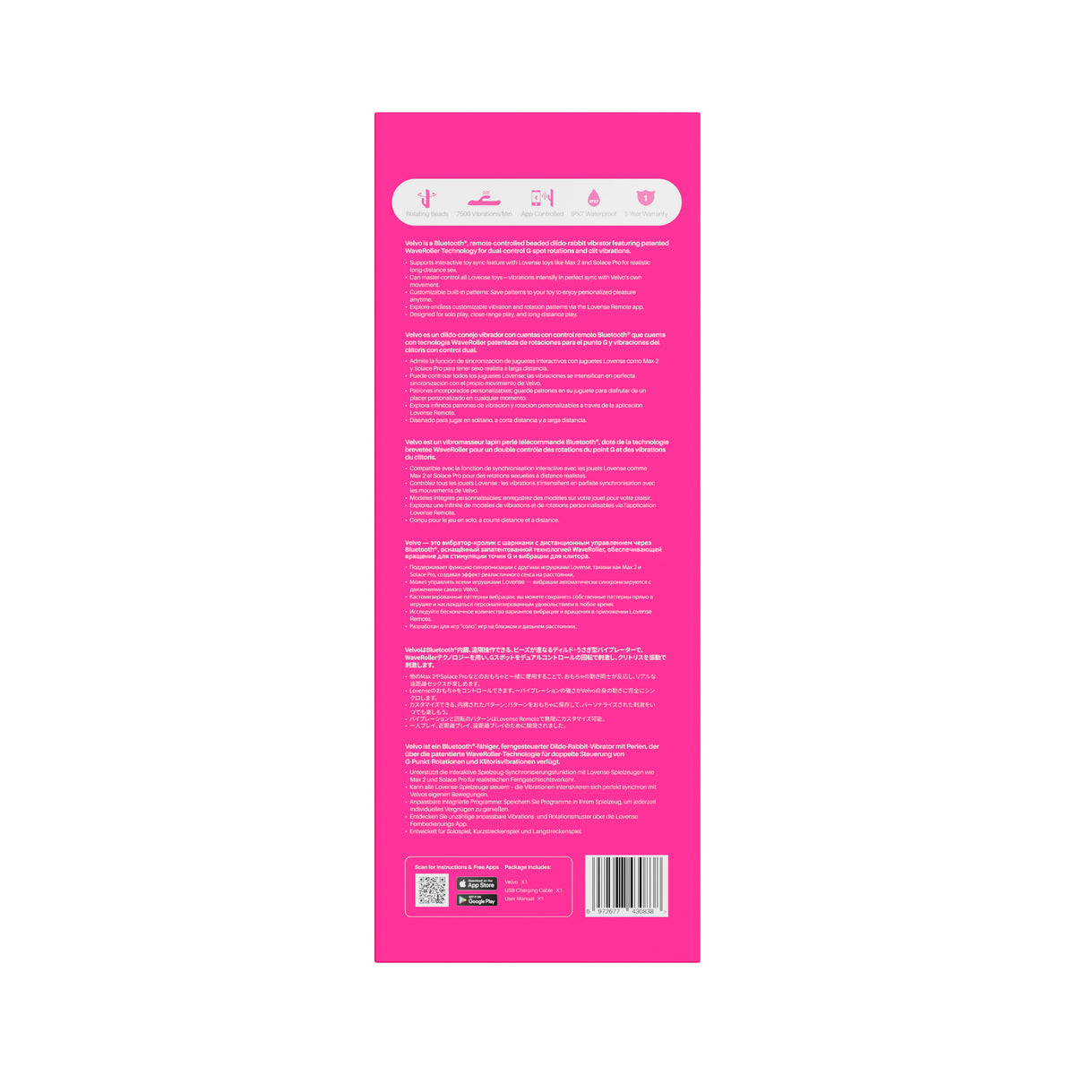 LOVENSE - Velvo Beaded G-Spot and Clit Rabbit Vibrator