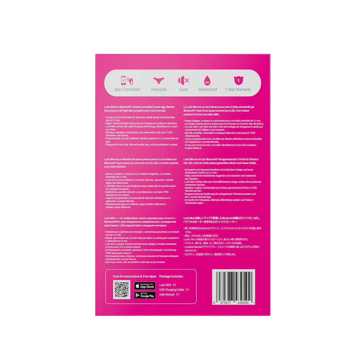 Lovense Lush  Mini Remote Control Vibrator - Pink