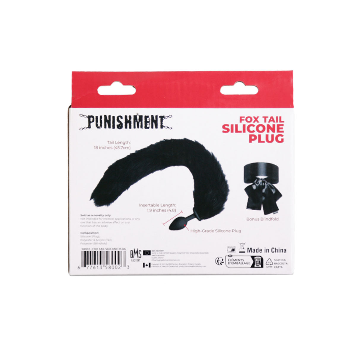 Punishment - Fox Tail Silicone Anal Plug Black - BMS Enterprises Punishment - Fox Tail Silicone Anal Plug Black - BMS Enterprises