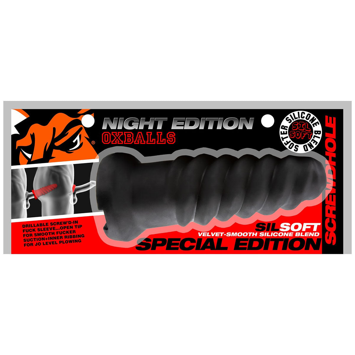 Oxballs Screwdhole Open Tip Sleeve – Night Edition
