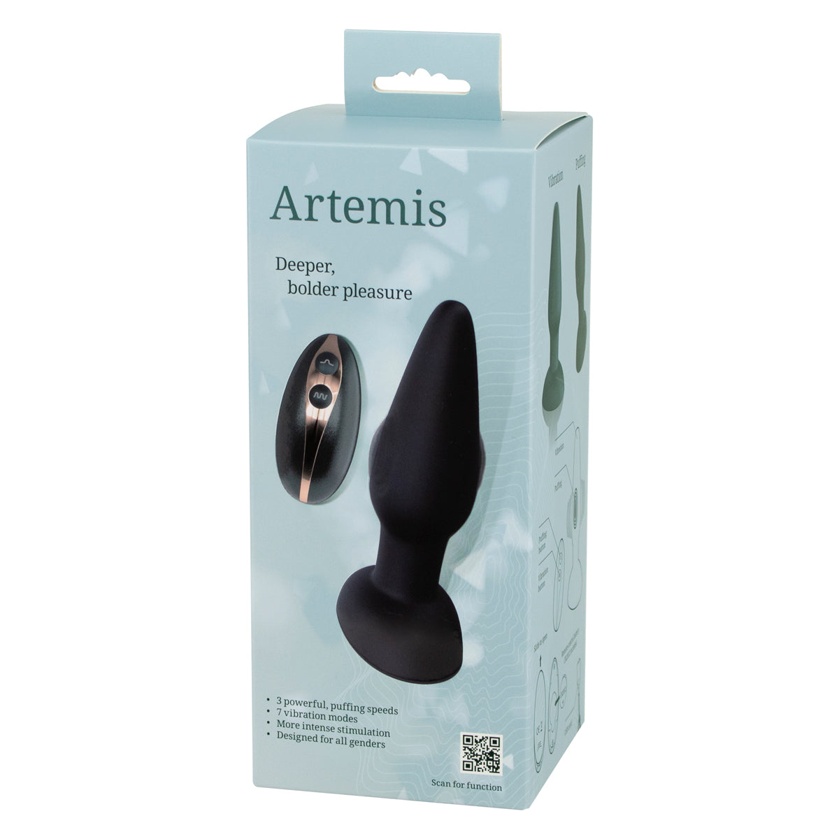 Seven Creations – Artemis - Rechargeable Silicone Butt Plug - Black