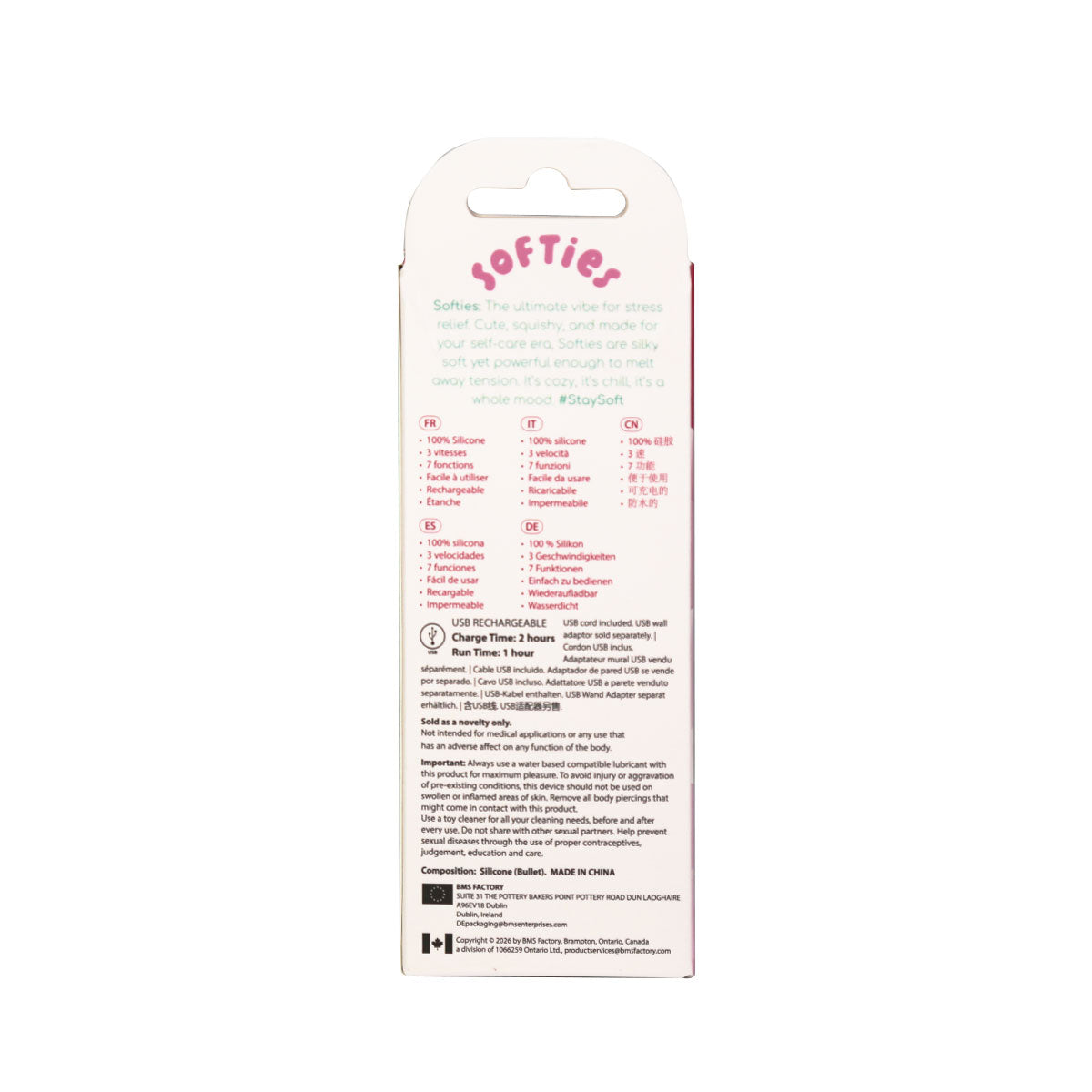 Softies 4” Dual Silicone Body Vibe – Pink