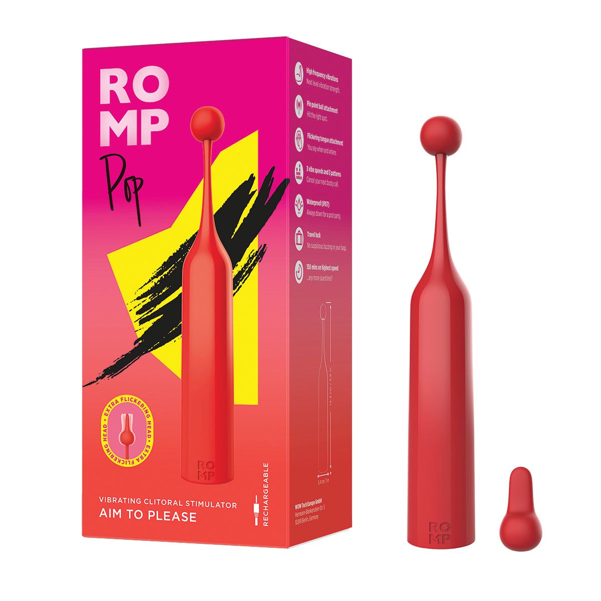 ROMP – POP – Clitoral Stimulator - Red