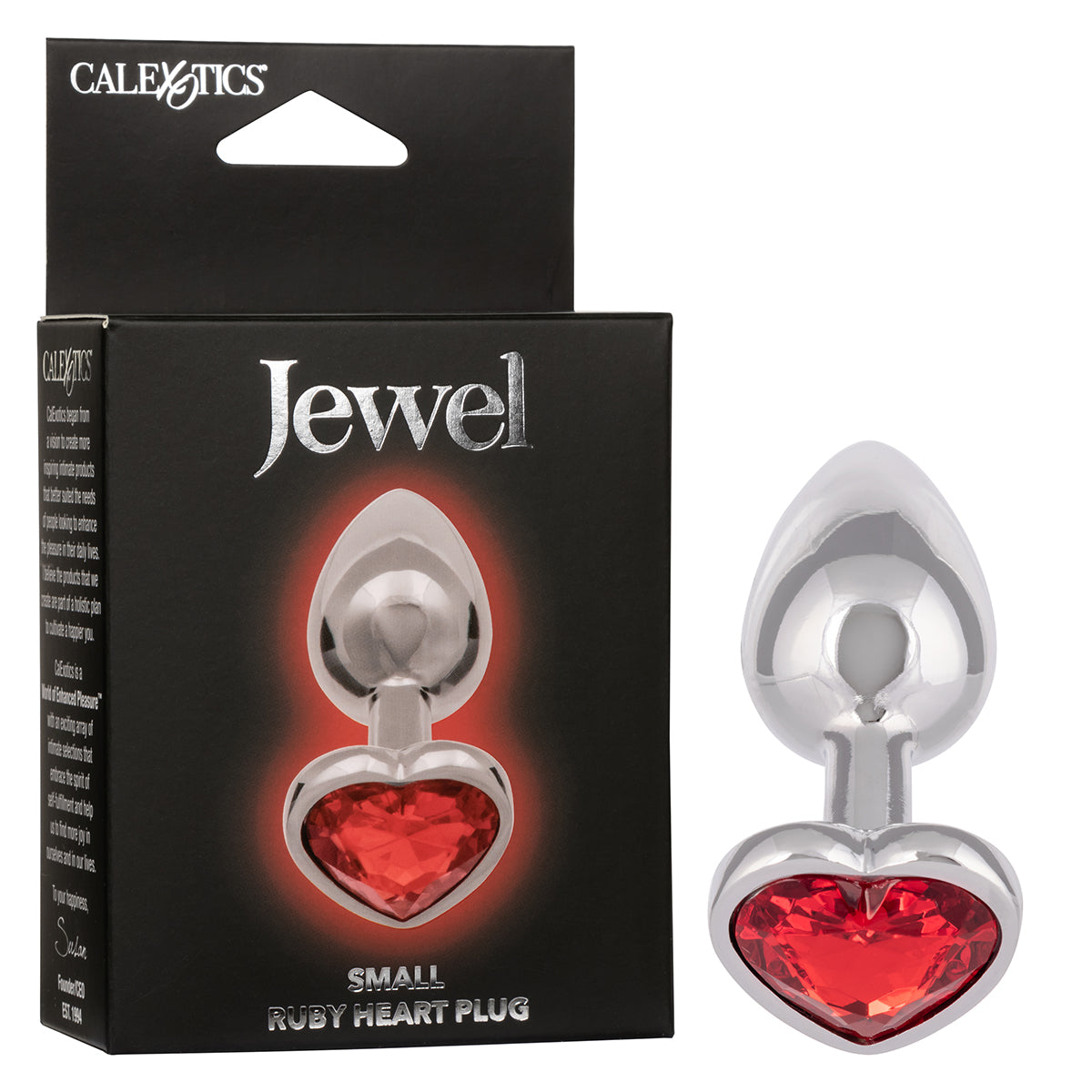 CaleXOtics Small Jewel Large Ruby Heart Plug - Ruby