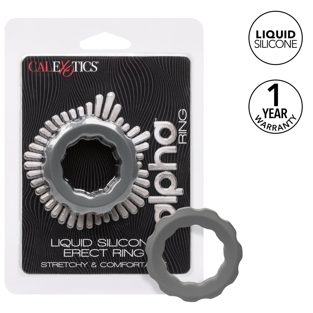 CalExotics® - Alpha Ring - Liquid Silicone Erect Ring – Grey