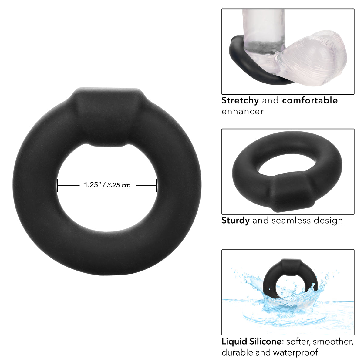 CalExotics® - Alpha Ring - Liquid Silicone Optimum Ring – Black