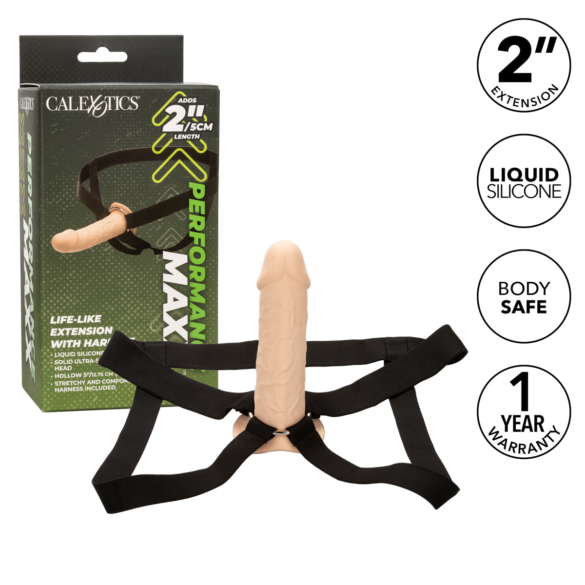 CalExotics® - Performance Maxx™ - Life-Like Penis Extension With Harness – Ivory