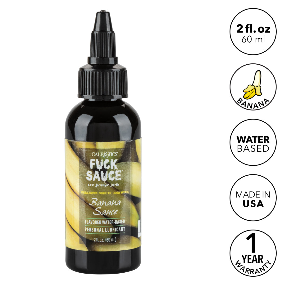 CalExotics® – Fuck Sauce – Flavored Water Based Lubricant – Banana - 2oz/60ml