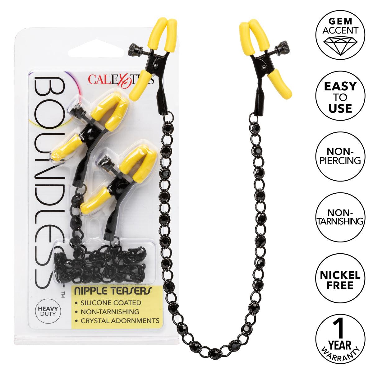 CalExotics® - Boundless - Nipple Teasers Clamps– Black/Yellow