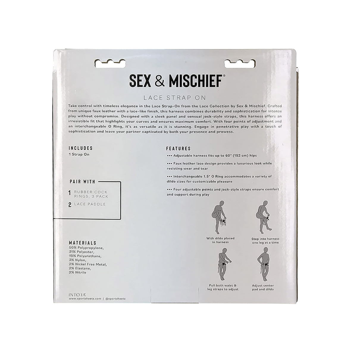 Sportsheets Sincerely - Lace Strap-On - Black