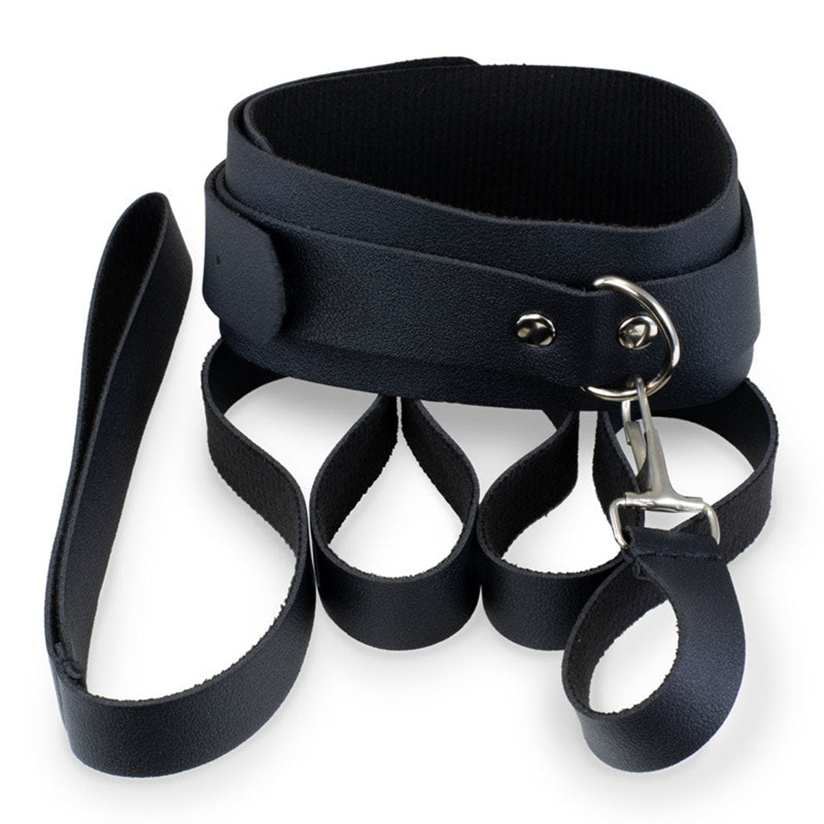 Kink Curious Collar &amp; Leash Set - Black