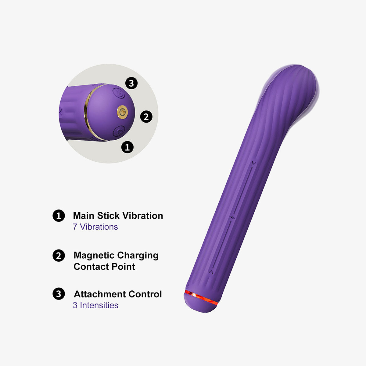 OTOUCH - Magic Stick Multi Functioning Vibrator S1 Plus - Purple