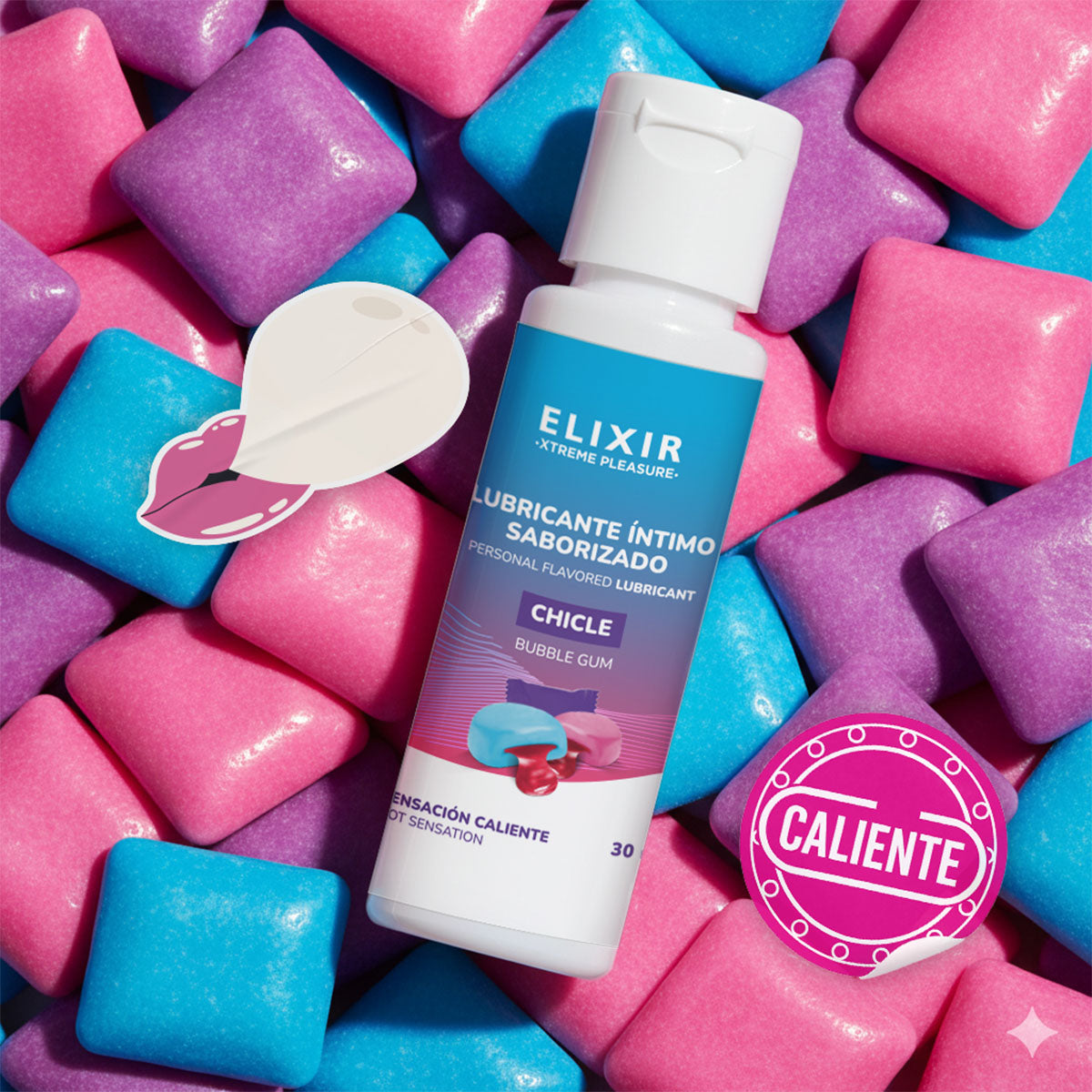 Elixir – Personal Flavored Lubricant – Bubble Gum – 30 mL/1 oz