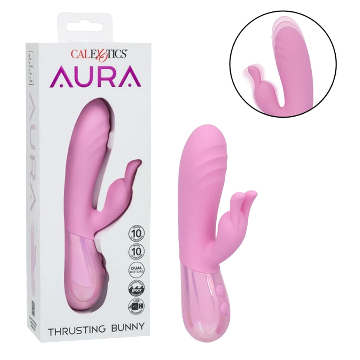 CalExotics® Aura – Thrusting Bunny Vibrator – Pink