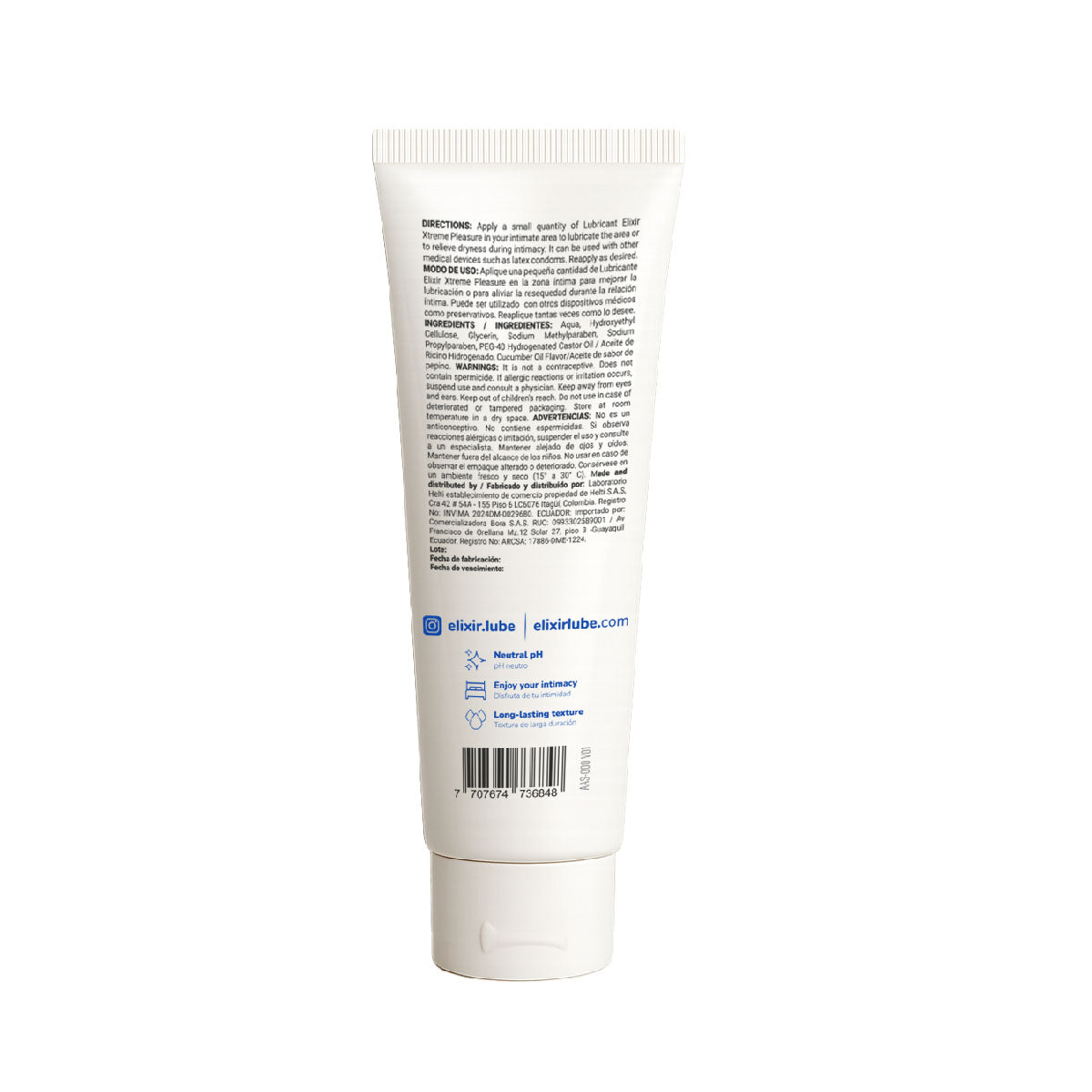 Elixir – Natural Intimate Lubricant Gel – Water-Based – 100 mL/3.4 oz