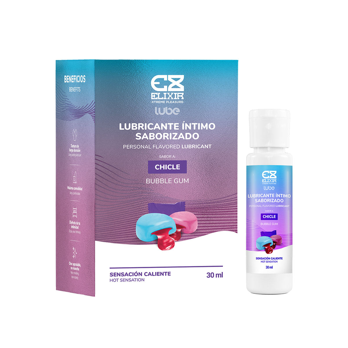 Elixir – Personal Flavored Lubricant – Bubble Gum – 30 mL/1 oz