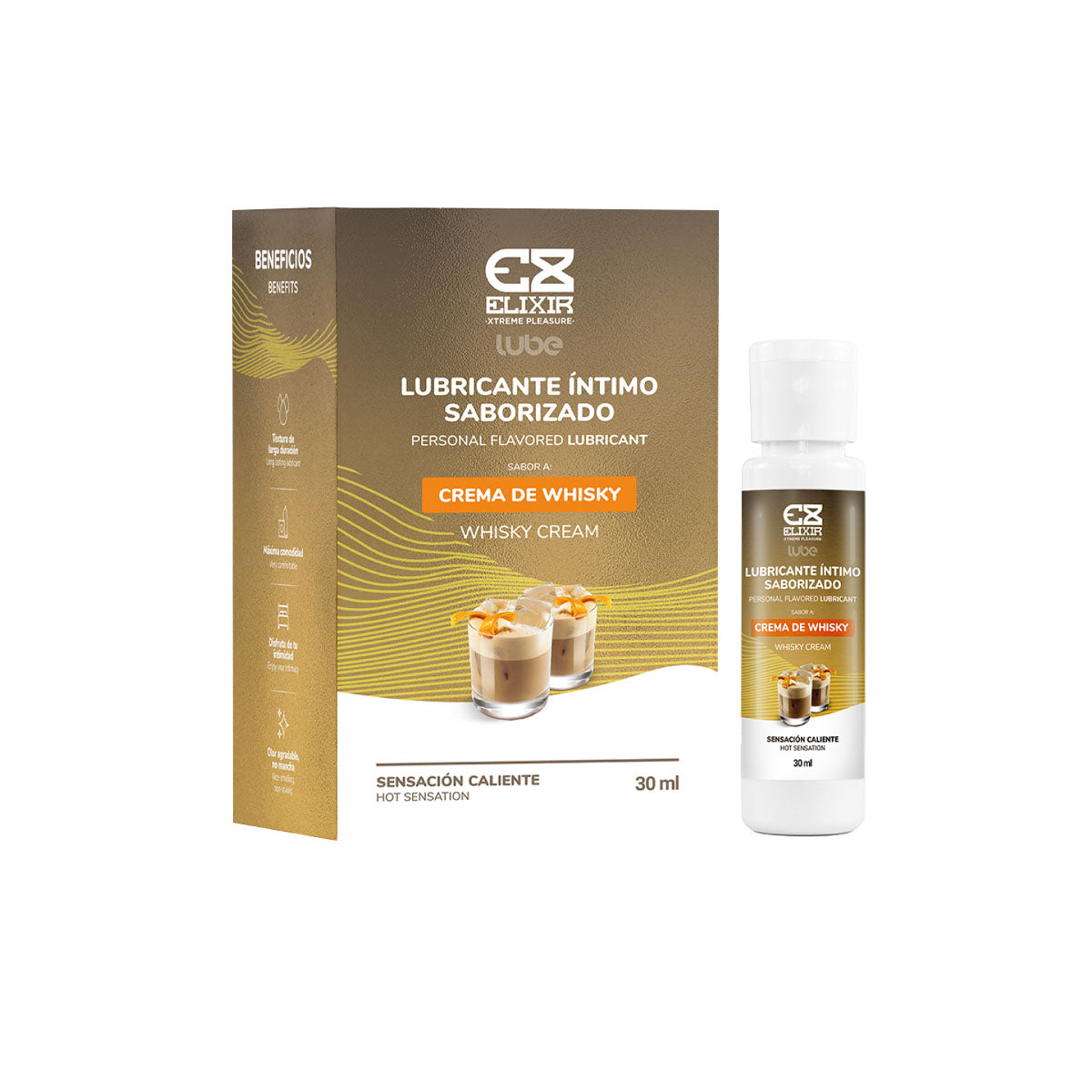 Elixir – Personal Flavored Lubricant – Whiskey Cream – 30 mL/1 oz