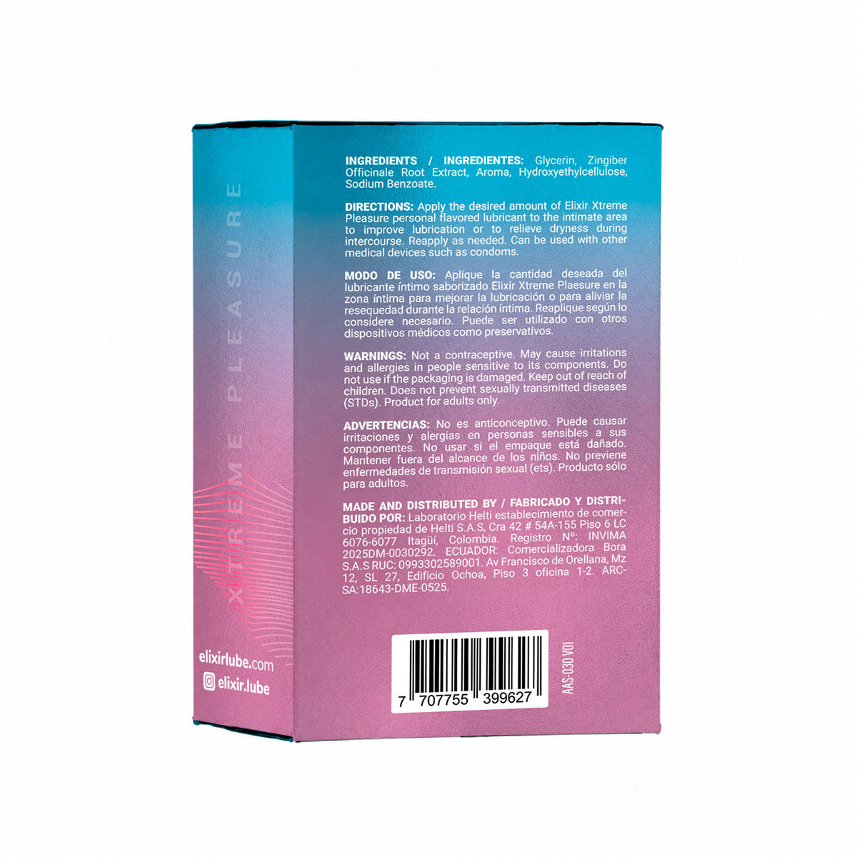 Elixir – Personal Flavored Lubricant – Bubble Gum – 30 mL/1 oz
