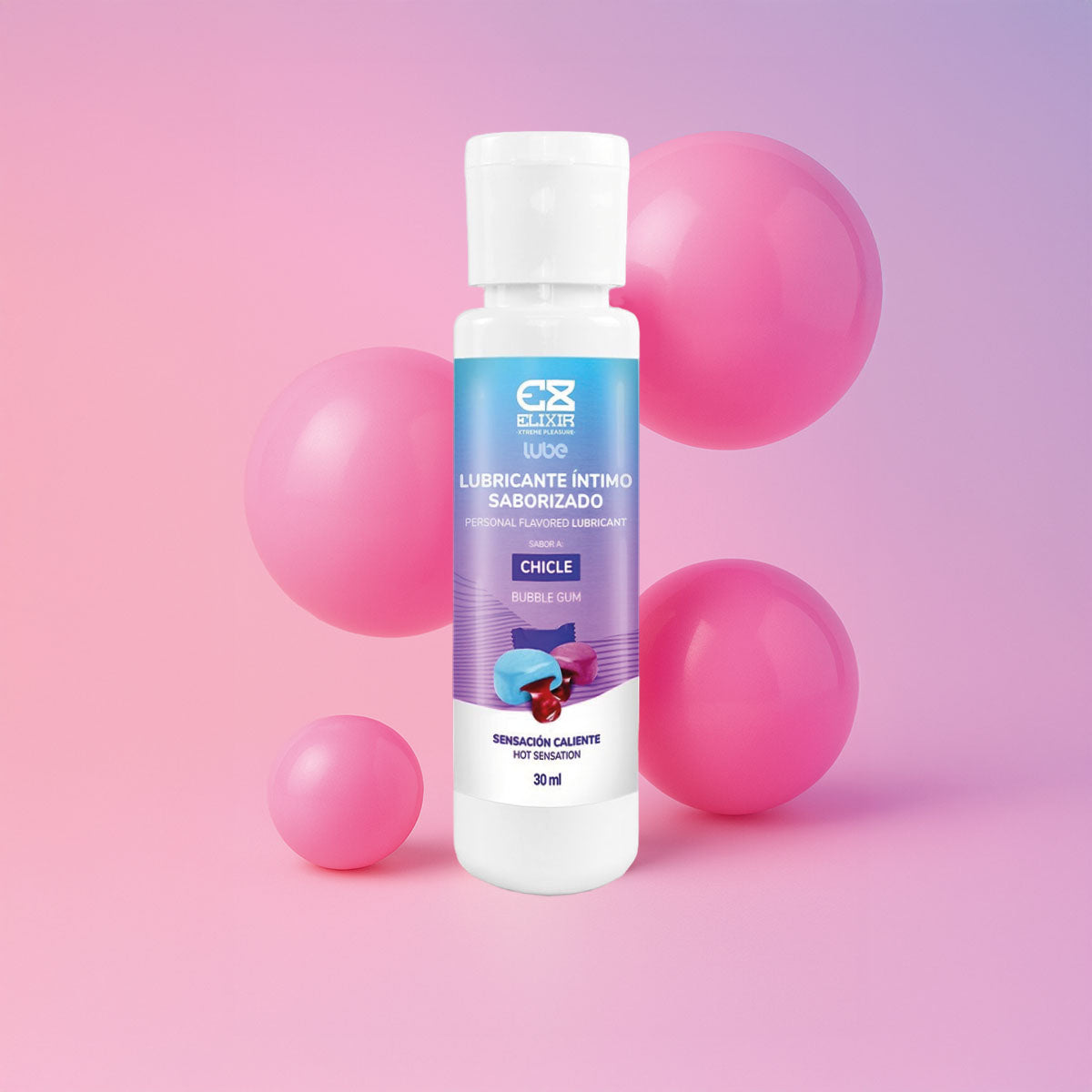Elixir – Personal Flavored Lubricant – Bubble Gum – 30 mL/1 oz