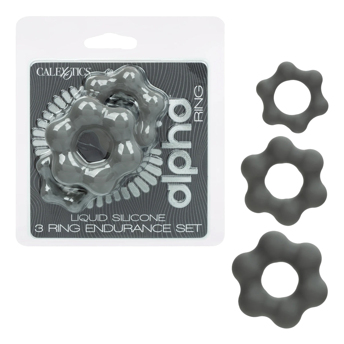 CalExotics® – Alpha Ring – Liquid Silicone 3 Ring Endurance Set