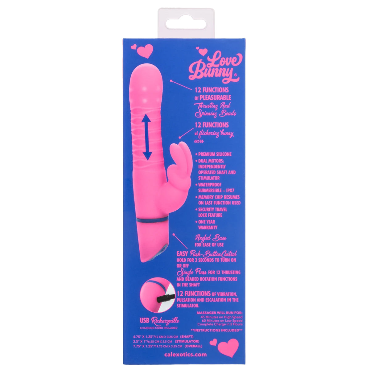 CalExotics® Love Bunny – Beaded Spin Bunny