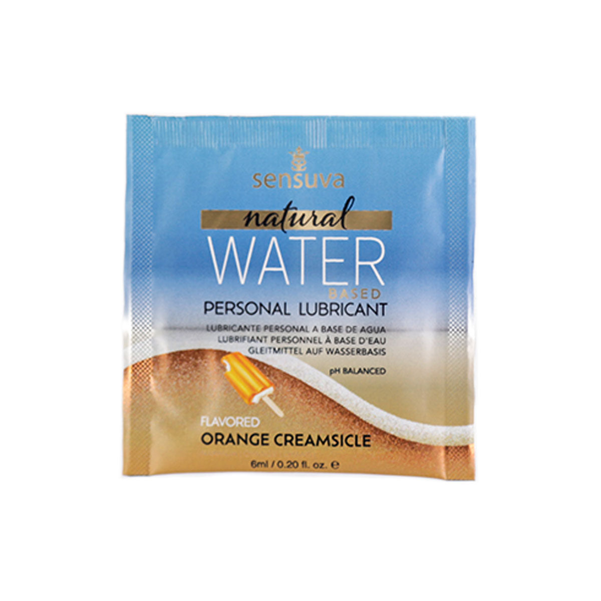 Sensuva Natural Water-Based – Flavoured Personal Moisturizer - 6ml/0.2oz, Orange Creamsicle