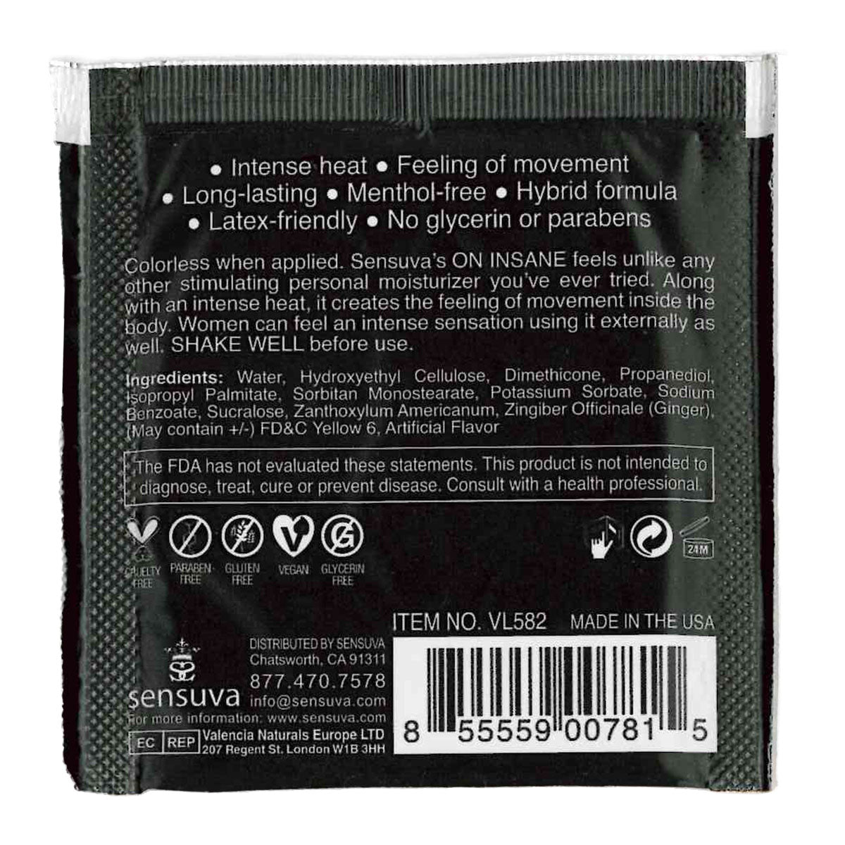 Sensuva – Ultra-Stimulating ON INSANE - Butter Rum - Foil 6ml/0.20 fl oz.