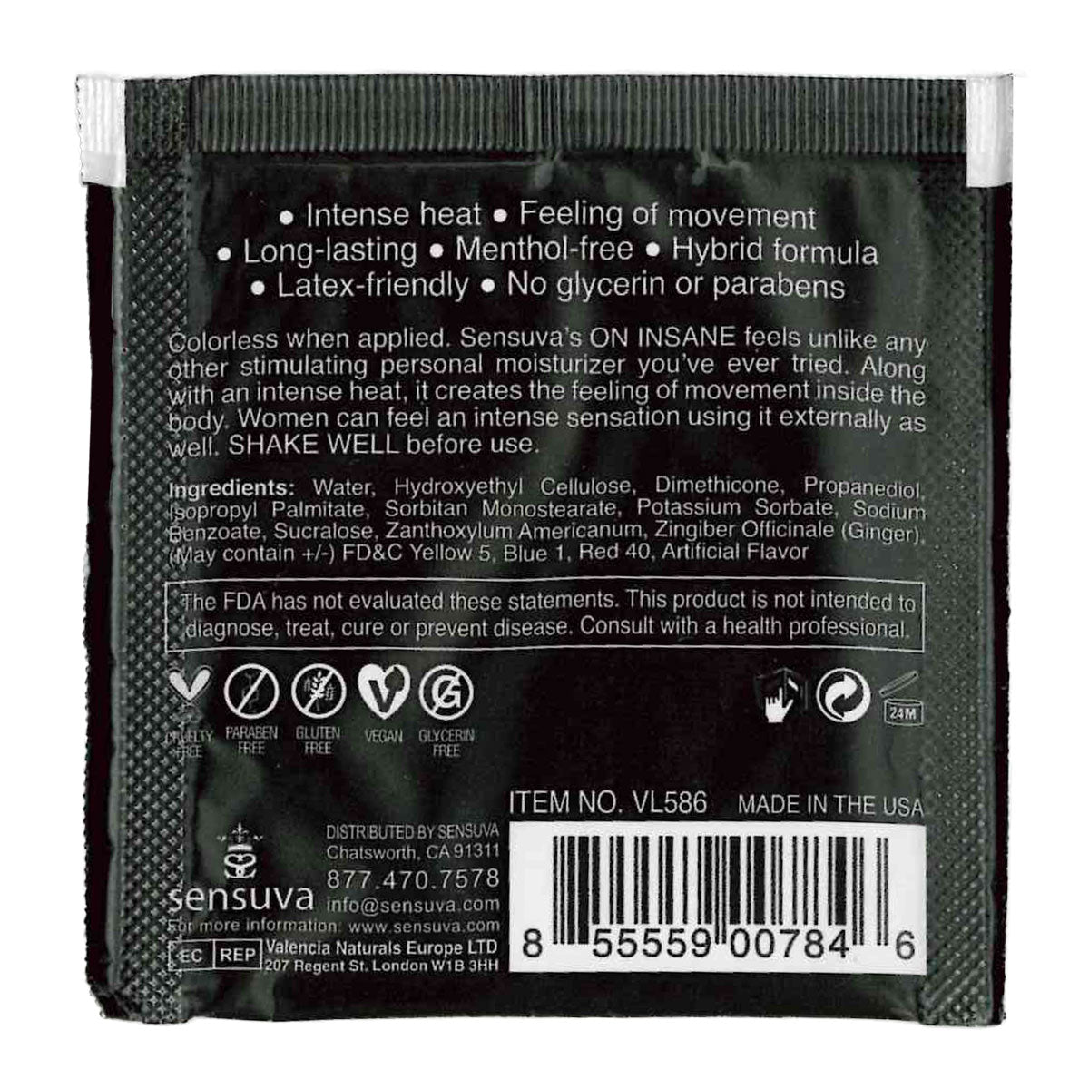 Sensuva – Ultra-Stimulating ON INSANE - Caramel Apple - Foil 6ml/0.20 fl oz.