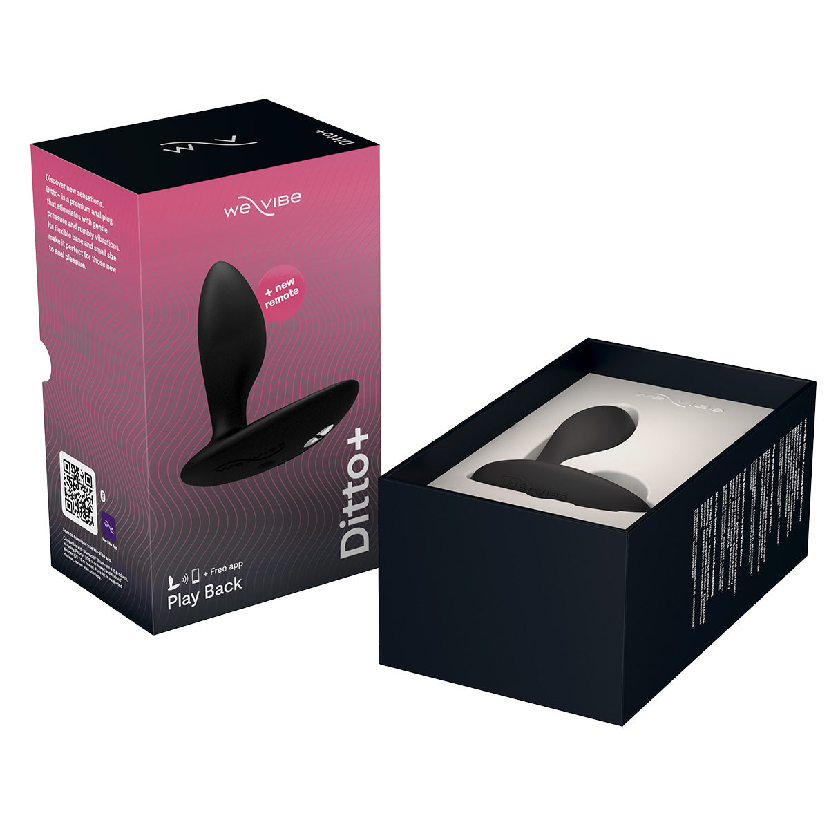 We-Vibe® - Ditto+ - Vibrating Anal Plug with Remote - Satin Black