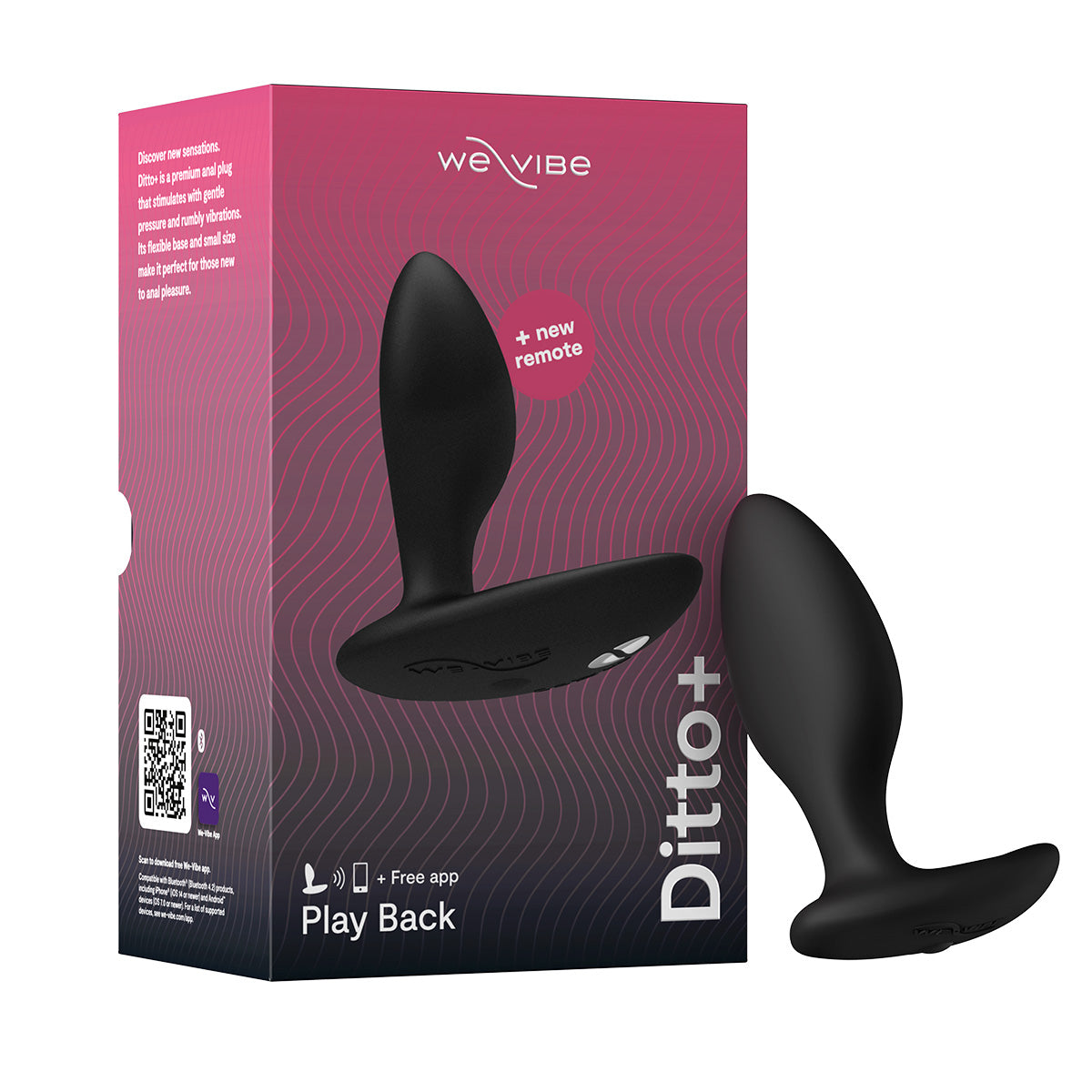 We-Vibe - Ditto+ - Vibrating Anal Plug with Remote - Satin Black - BMS Enterprises We-Vibe - Ditto+ - Vibrating Anal Plug with Remote - Satin Black - BMS Enterprises