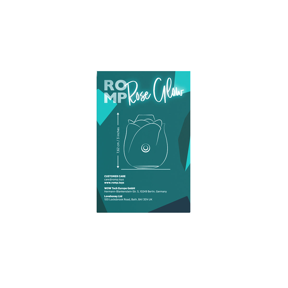 ROMP® - Rose Glow Clitoral Stimulator Glow In The Dark - Blue