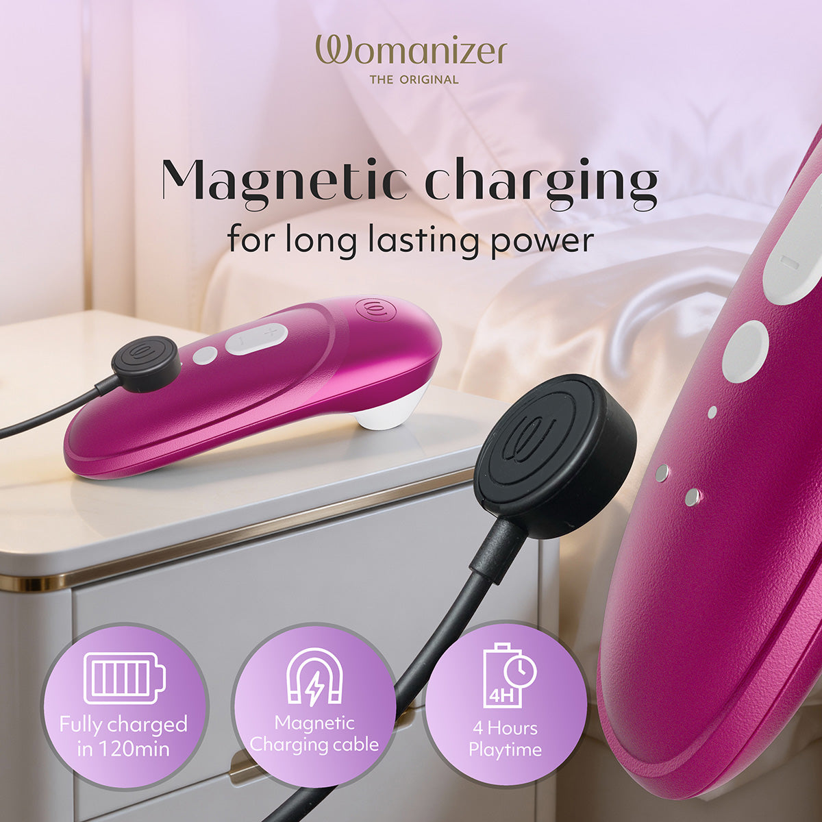 Womanizer Pro – Clitoral Stimulator – Vibrant Pink
