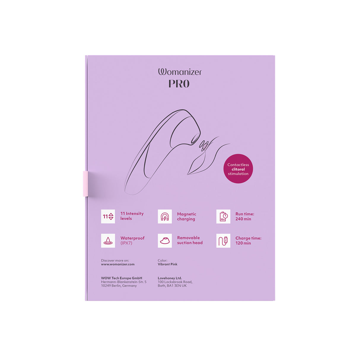 Womanizer Pro – Clitoral Stimulator – Vibrant Pink