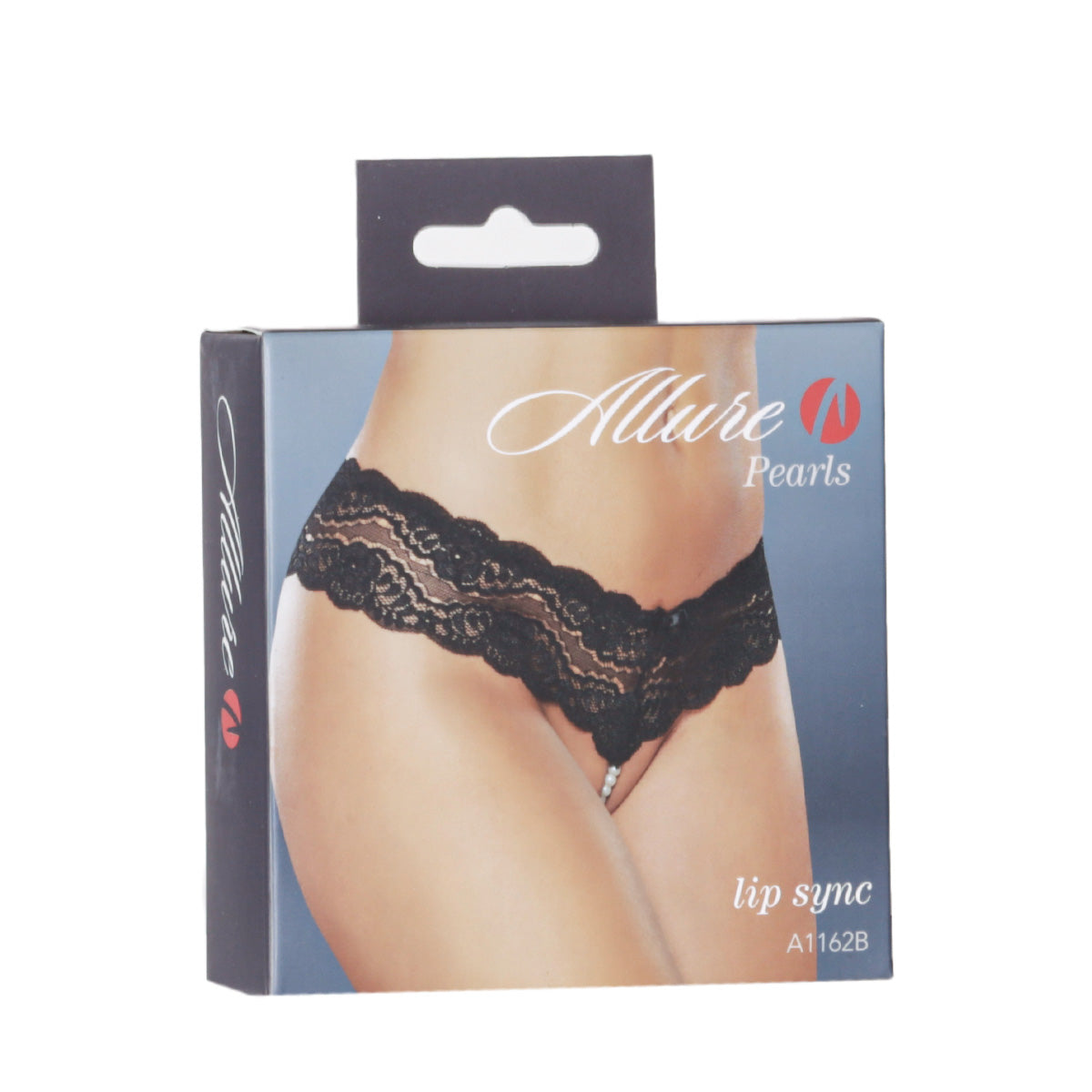 Allure Lip Sync Pearl Thong – Black – One Size Fits Most