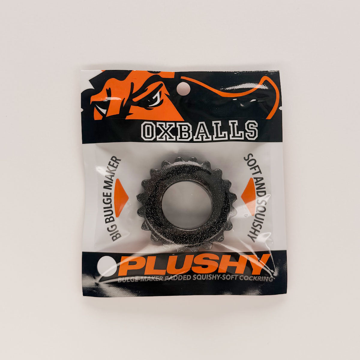 Oxballs Plushy Padded Cockring – Black Mica