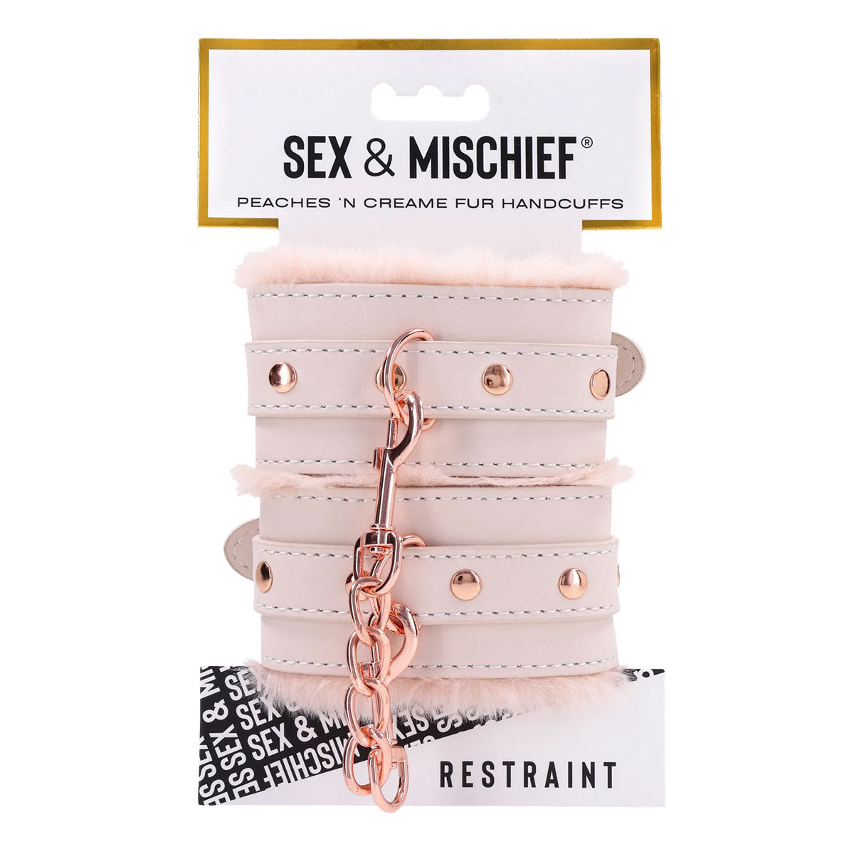SportSheets Sex & Mischief  Peaches ‘N CreaMe Fur Handcuffs