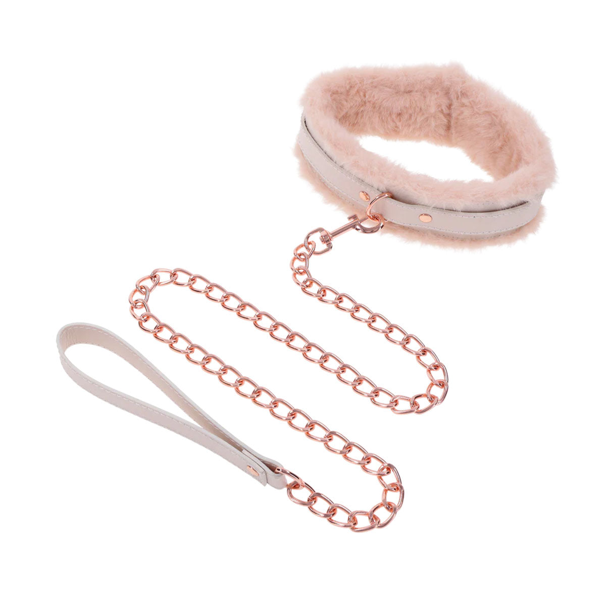 SportSheets Sex & Mischief Peaches ‘N Cream Fur Collar & Leash
