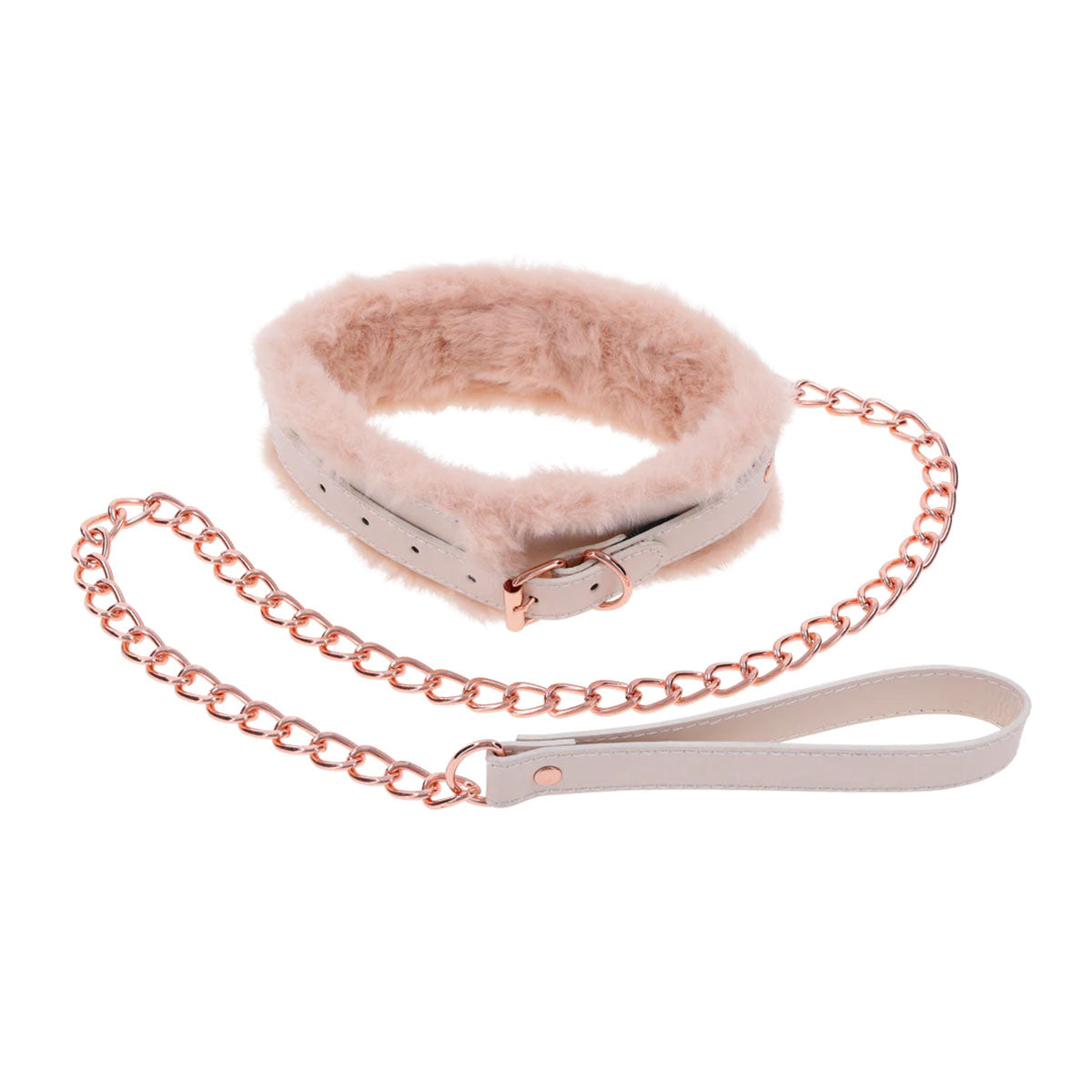 SportSheets Sex & Mischief Peaches ‘N Cream Fur Collar & Leash